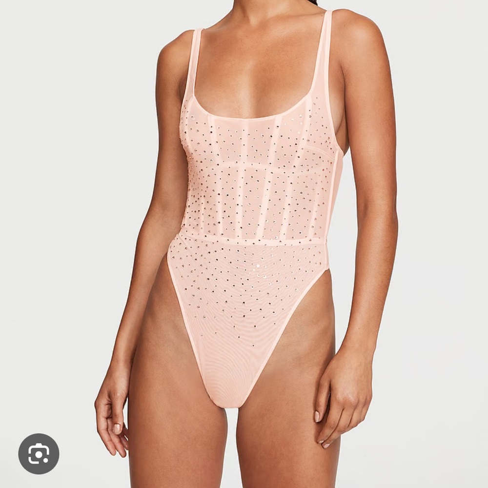 SOLD - Victoria’s Secret Sugar Coated Rhinestone Wicked Corset Teddy - S - NWoT